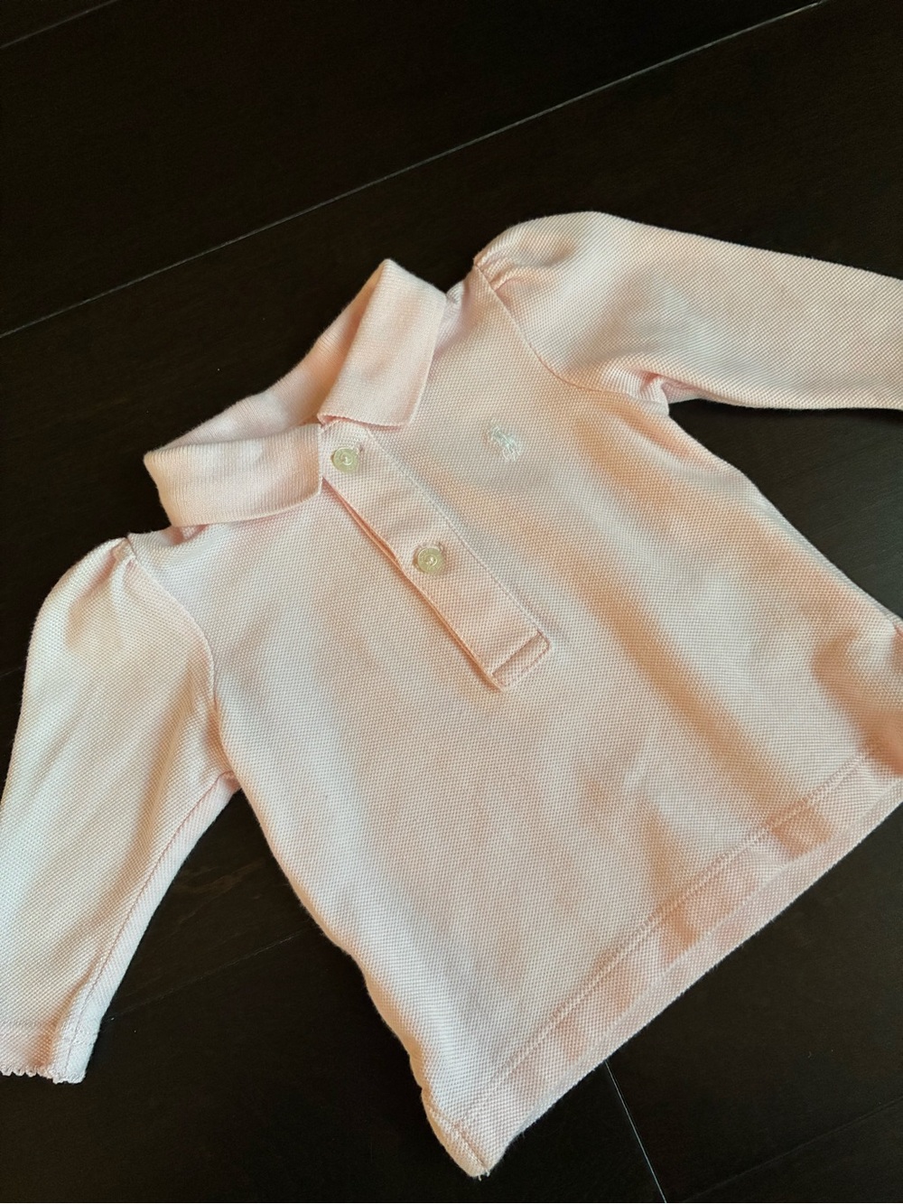 Ralph Lauren Girls' Light Pink Long-Sleeve Polo Top